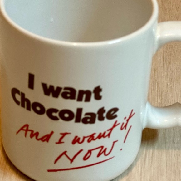 Vintage Hallmark 1986 Chocolate Lover Mug – “I Want Chocolate & I Want it NOW!” - Picture 3 of 13